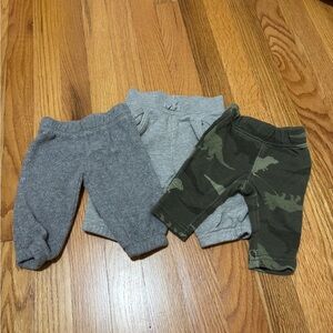 Carters Camouflage and Gray Bottoms Bundle